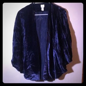 Blue velvet cape